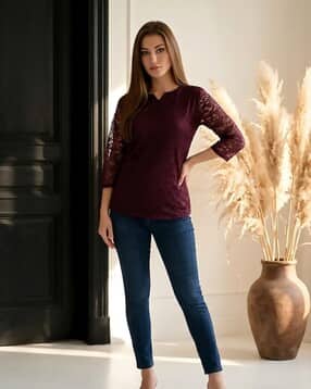 revangi Women Lace Relaxed Fit Top-picture-37