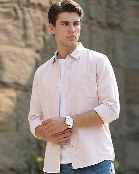 URBANO FASHION Men Spread Collar Shirt