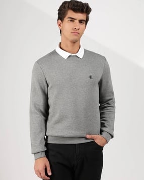 calvin klein jeans Regular Fit Crew-Neck Sweatshirt with Brand Embroidery-picture-12