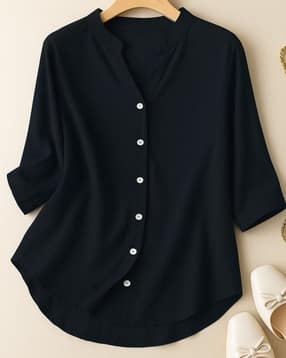 Women Tunic with Mandarin Collar-image-19