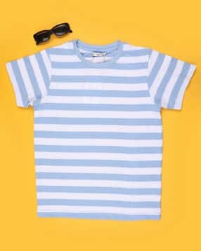 v-mart Boys Striped Regular Fit Round-Neck T-Shirt-picture-29