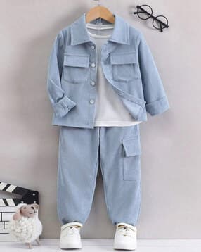 fastdeal x ag Boys Ribbed Shirt & Pants Set-picture-48