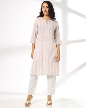 avaasa mix n' match Women Striped Straight Kurta-picture-27