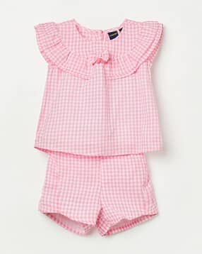 juniors by lifestyle Girls Checked 2-Piece Nightwear Set-picture-17