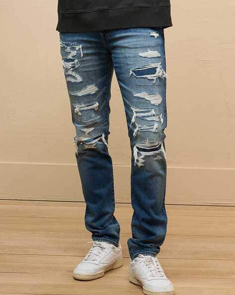 AMERICAN EAGLE — Men AirFlex+ Patched Athletic Skinny Jeans
