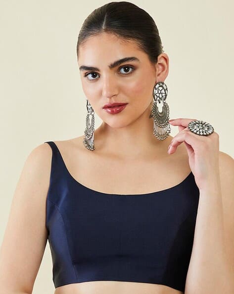 Nyrika Women Banarasi Silk Sleeveless Blouse