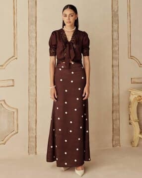 sage by mala Women Polka-Dot Print A-Line Skirt-picture-48