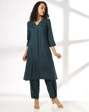 avaasa mix n' match Women Printed Straight Kurta & Pants Set-picture-35