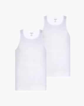 yousta Men Pack of 2 Ribbed Cotton Vests-picture-33