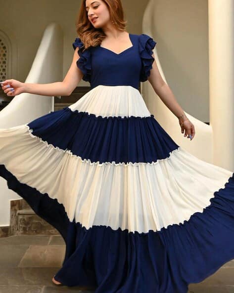 Buda Jeans Co Women Colourblock Fit & Flare Dress