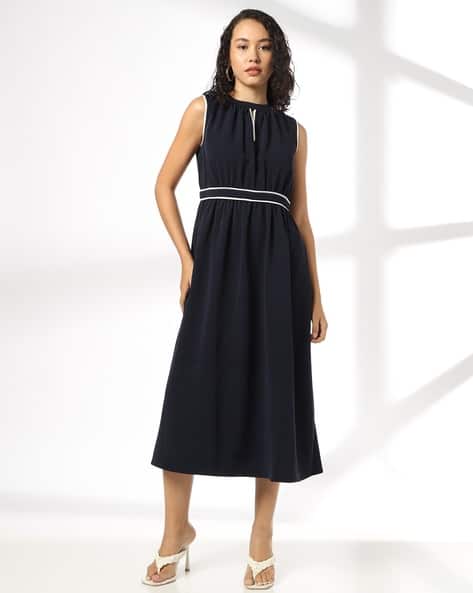 FIG Women Piping Detail Fit & Flare Dress