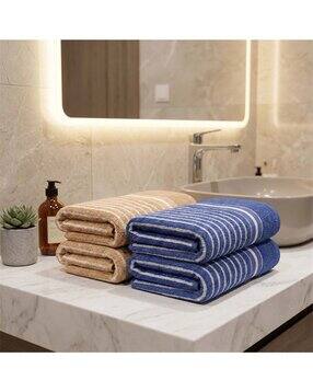 athom living Striped Pack of 4 Hand Towels-picture-14