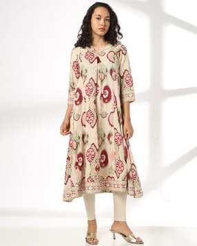 avaasa mix n' match Women Printed Flared Kurta-picture-12