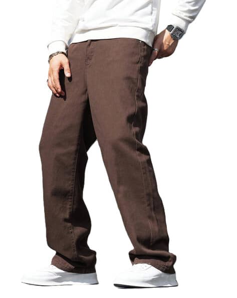 QNIM Men Lightly Washed Relaxed Jeans