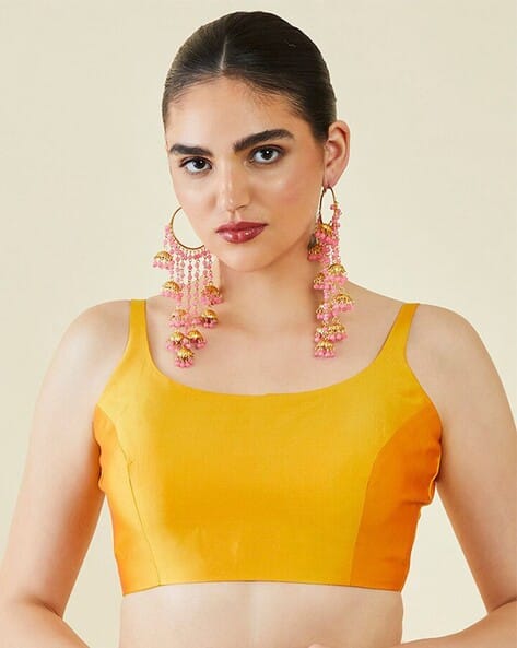Nyrika Women Boat-Neck Back-Open Blouse