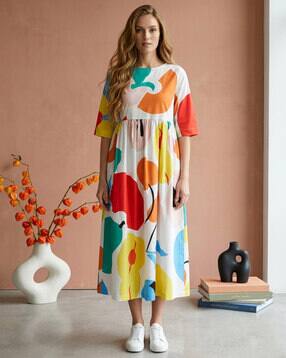 Women Printed A-Line Dress-image-31