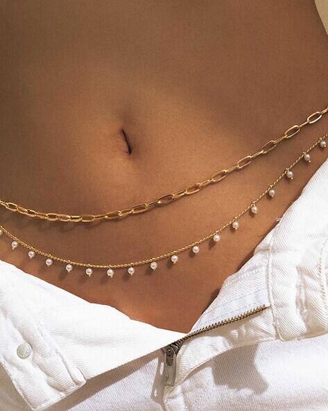 White Lies Women Pearl Drop Waist Chain