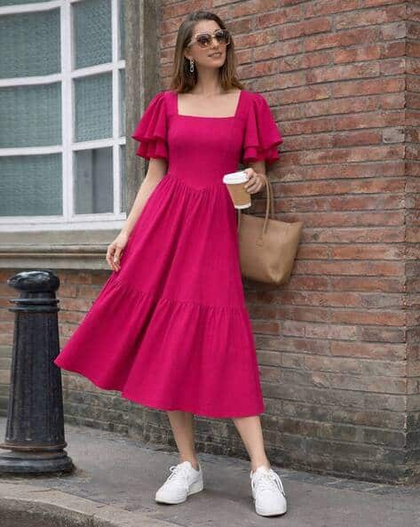 aje jasmine midi dress Jasmine Midi Dress-ABSTRACT FERN / 6