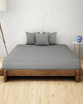 welspun Knitted Weave Plain Single Mattress Protector-picture-16