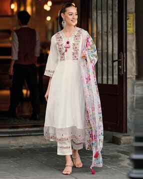 nyrika Women Embroidered 3-Piece Anarkali Kurta Set-picture-43