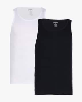 yousta Men Pack of 2 Ribbed Cotton Vests-picture-36
