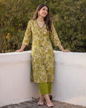 kiana house of fashion Women Floral Print Kurta Set-picture-21