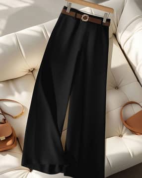roneeri Women High-Rise Wide Leg Flat-Front Trousers-picture-14