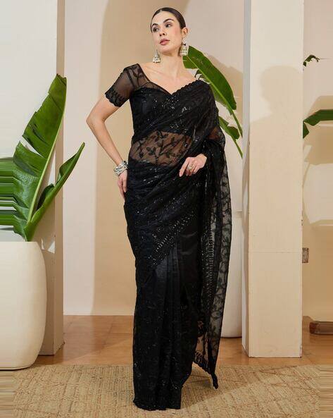 Ri-wah Net Embellished Saree
