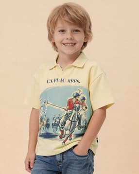 u.s. polo assn. Boys Graphic Print Oversized Fit Polo T-Shirt-picture-42