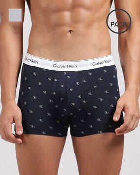 calvin klein underwear Men Pack of 2 Typographic Print Trunks with Elasticated Waistband-picture-12
