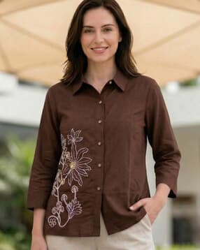 bollyclues Women Embroidered Regular Fit Shirt-picture-22