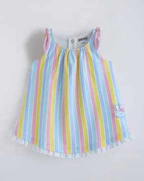 Girls Striped A-Line Dress-image-15