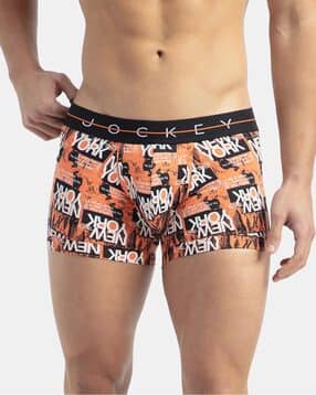 jockey Men Typographic Print Trunks with Elasticated Waistband -picture-31