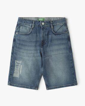 united colors of benetton Boys Regular Fit Denim Shorts with Insert Pockets-picture-38