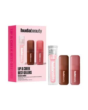 huda beauty Pack of 3 Lip & Cheek Best-Sellers Set - Bronze Nudes-picture-52