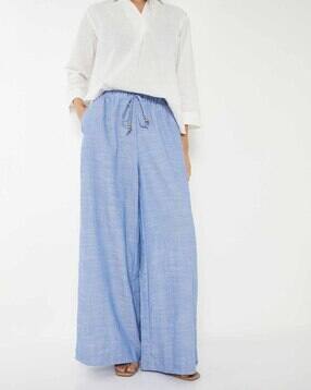 max Women Textured Wide-Leg Trousers-picture-36