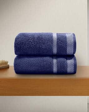 Pack of 2 Cotton Bath Towels with Double Stitched Hem -image-6