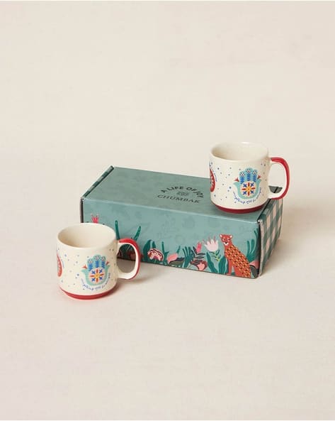 CHUMBAK Set of 2 Printed Tea Mugs