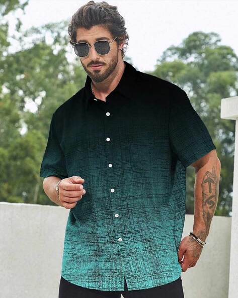 POSHAX Men Patterned Regular Fit Shirt