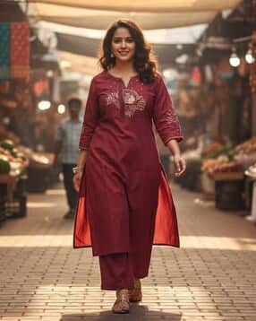 svaraa Women Embroidered Straight Kurta Set-picture-10