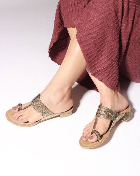 Selfiee Women Embellished Chunky Heeled Sandals