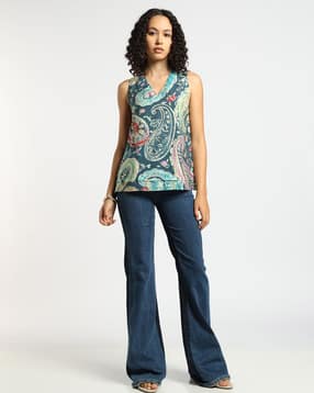 svrnaa by azorte Paisley Print Sleeveless Top-picture-31