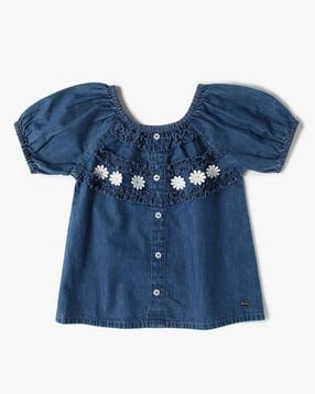 playday Girls Floral Embroidered A-Line Dress-picture-11