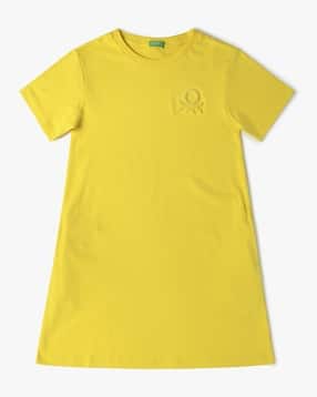 united colors of benetton Girls Interlock T-Shirt Dress with Plutch Embroidery-picture-51