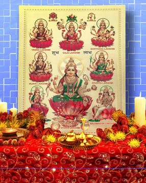 Gold Plated Ashta Laxmi Religious Poster Photo for-image-35