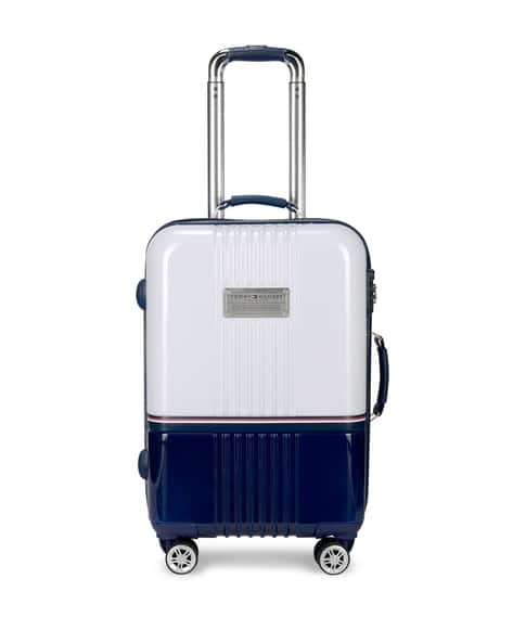 TOMMY HILFIGER Unisex Twins Pro White Hard Polycarbonate Trolley Bag 46L - Cabin