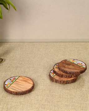 aakriti art creations Set of 4 Printed Wooden Coasters-picture-21