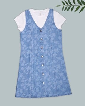 pantaloons junior Girls Printed V-Neck A-Line Dress-picture-14