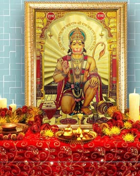 hawai Shree Bajrang Bali Hanuman Gold Plated Photo with-picture-36