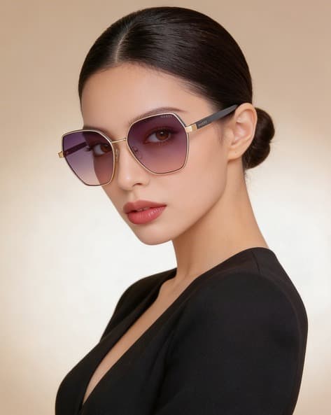 GUESS Women UV Protected Gradient Hexagonal Full-Rim Sunglasses - GUS001086032BSG